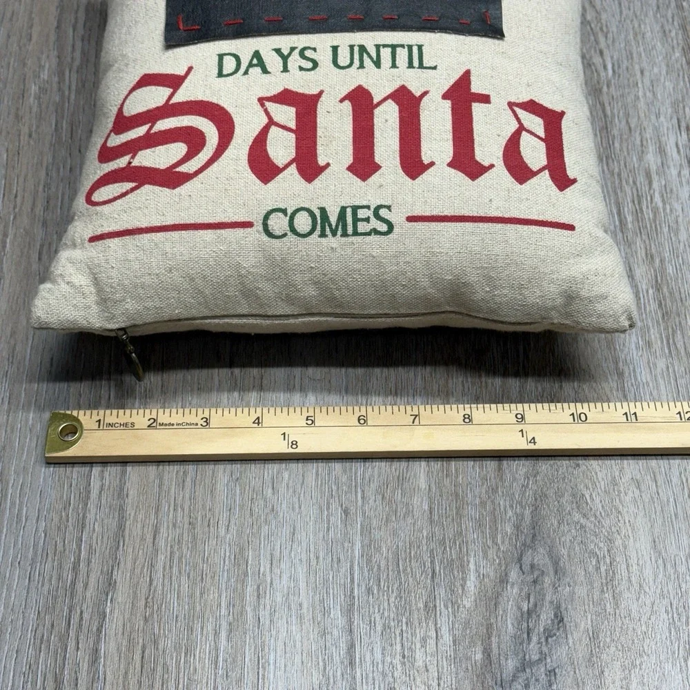 Pier 1 Imports Christmas Throw Pillow Advent Countdown Chalkboard NWOT 11